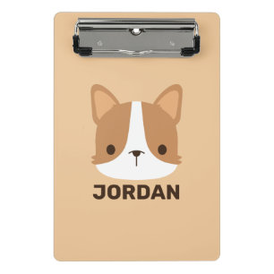 Cute Corgi Dog with Personalized Name Mini Clipboard