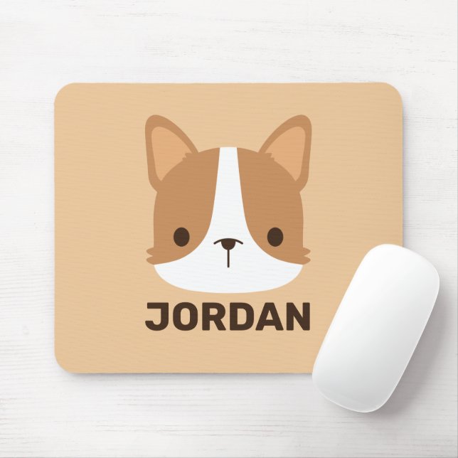 Cute Corgi Dog with Personalized Name Mouse Pad (With Mouse)