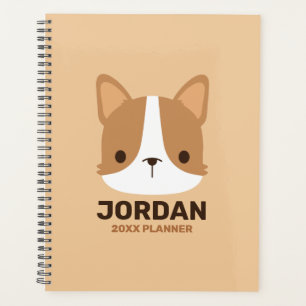 Cute Corgi Dog with Personalized Name Planner