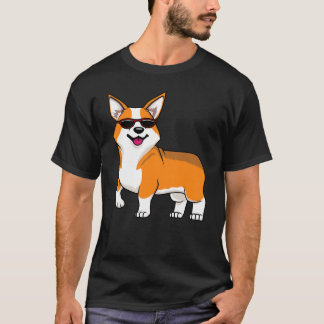 Cute Corgi Dog with Sunglasses T-Shirt