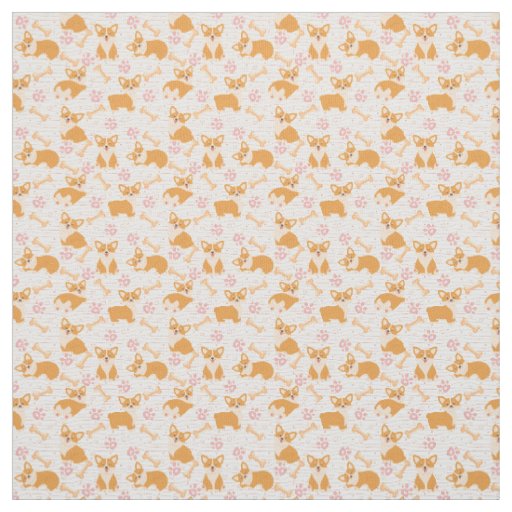 Cute corgi dogs fabric