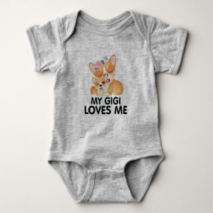 Cute Corgi Dogs - My Gigi Loves Me Baby Bodysuit
