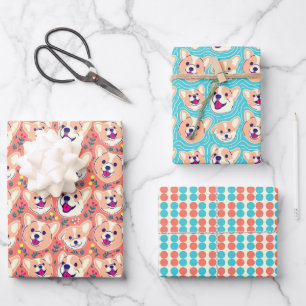 Cute Corgi Dogs Wrapping Paper Sheets