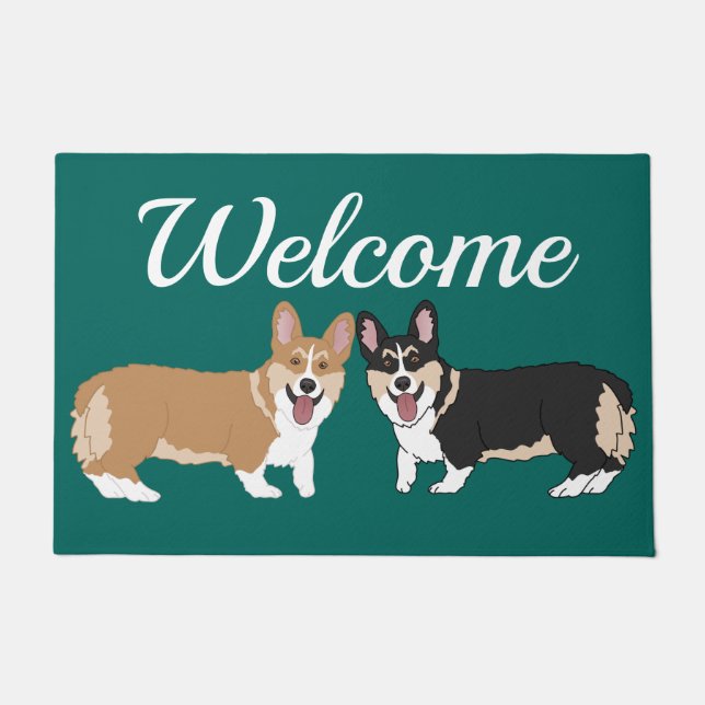 Cute Corgi  Doormat (Front)