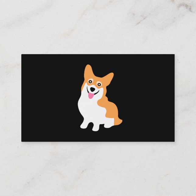 Cute Corgi Drawing - Add Your Own Text Business Card (Back)