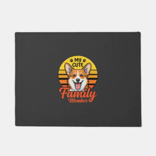 Cute Corgi Family Member Dog Lover Doormat