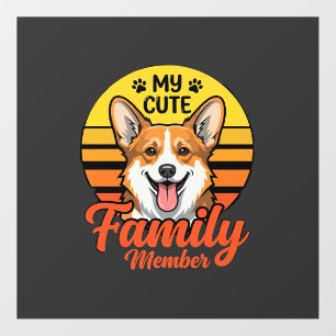 Cute Corgi Family Member Dog Lover Floor Decals