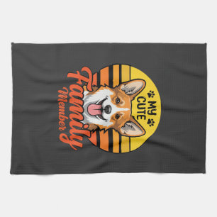 Cute Corgi Family Member Dog Lover Kitchen Towel