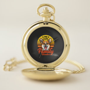 Cute Corgi Family Member Dog Lover Pocket Watch