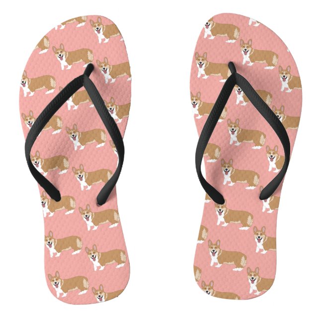 Cute Corgi  Flip Flops (Footbed)