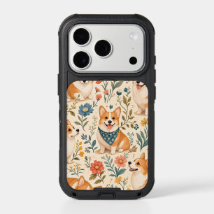 Cute Corgi Floral Garden Pattern iPhone 17 Pro Case