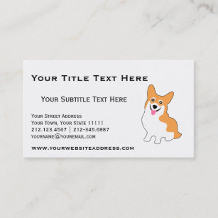 Cute Corgi for Breeder, Dog Trainer, Dog Walker Business Card