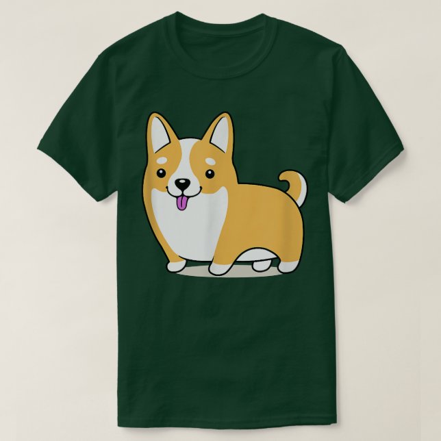 Cute Corgi Funny Corgi Dog Art  T-Shirt (Design Front)