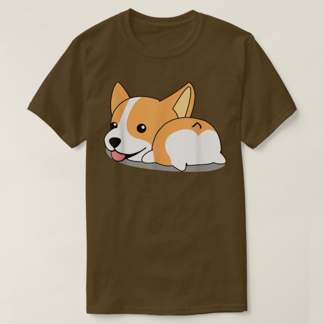 Cute Corgi Funny Corgi Dog Art  T-Shirt (Design Front)