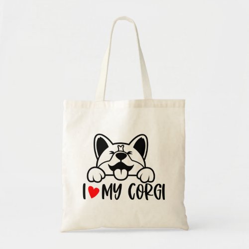 Cute Corgi Gift Puppy Cartoon Dog Mom  Tote Bag