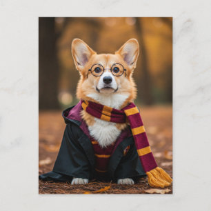 Cute Corgi Halloween Postcard for Postcrossing
