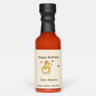 Cute corgi happy birthday hot sauces