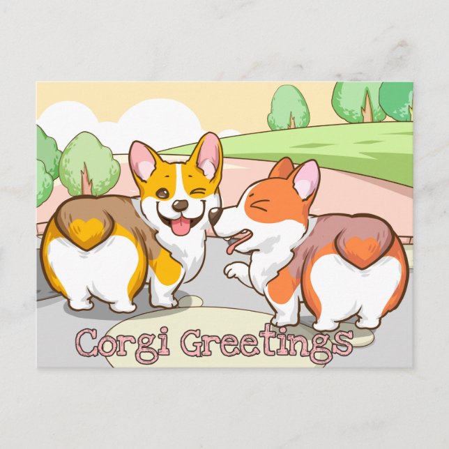 Cute Corgi Holiday Card (Front)