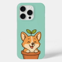 Cute Corgi in Plant Pot – Kawai Dog Phone Cases