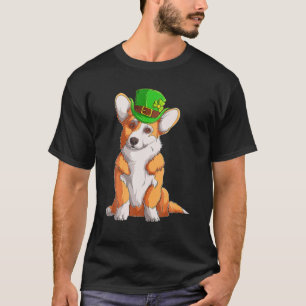 Cute Corgi Irish Pub Clover Lover St Patrick's Day T-Shirt