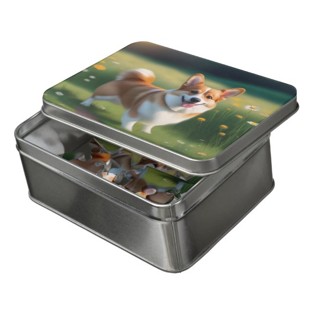 Cute Corgi!  Jigsaw Puzzle (Lid Open)