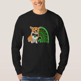 Cute Corgi Leprechaun Rainbow Shamrock St Patrick' T-Shirt