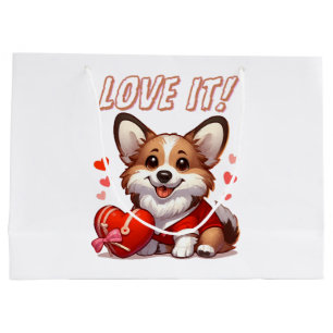 Cute Corgi Love Large Gift Bag