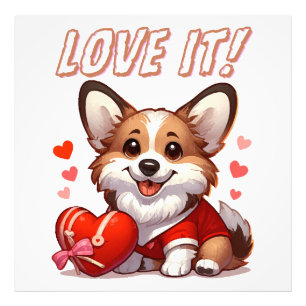 Cute Corgi Love Photo Print
