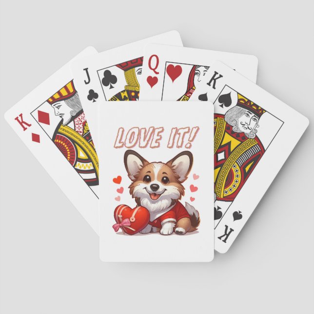 Cute Corgi Love Poker Cards (Back)