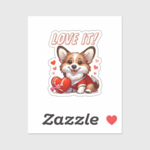 Cute Corgi Love Sticker