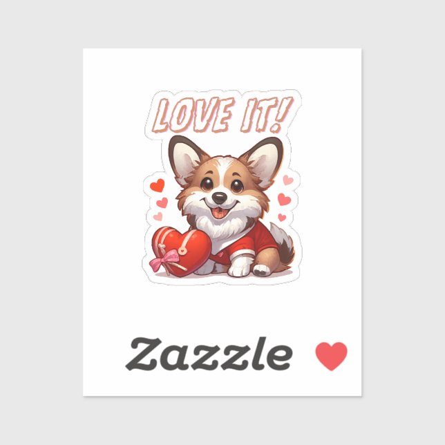 Cute Corgi Love Sticker (Sheet)