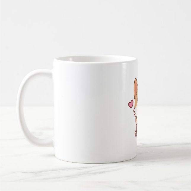 Cute Corgi Loves Drinking Bubble Tea Coffee Mug (Left)