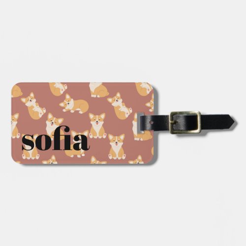 Cute Corgi luggage tag for dog lover