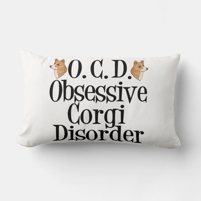 Cute Corgi Lumbar Pillow (Front)