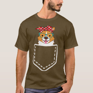 Cute Corgi Mom Corgi In Pocket Funny Corgi Gift fo T-Shirt