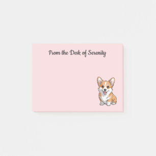 Cute Corgi Mom Gift Cartoon Puppy Dog Mom Pink Post-it Notes