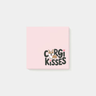Cute Corgi Mom Gift Pink Heart Puppy Dog Lover Post-it Notes