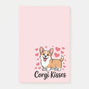 Cute Corgi Mom Gift Pink Hearts Puppy Dog Lover Post-it Notes