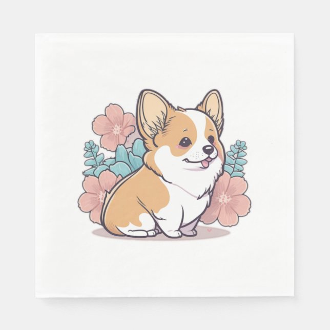 cute corgi  napkins (Front)