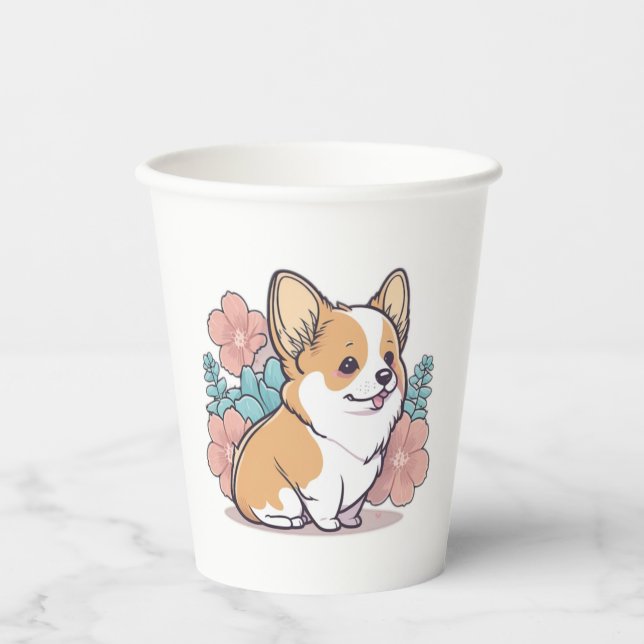 cute corgi  paper cups (Front)