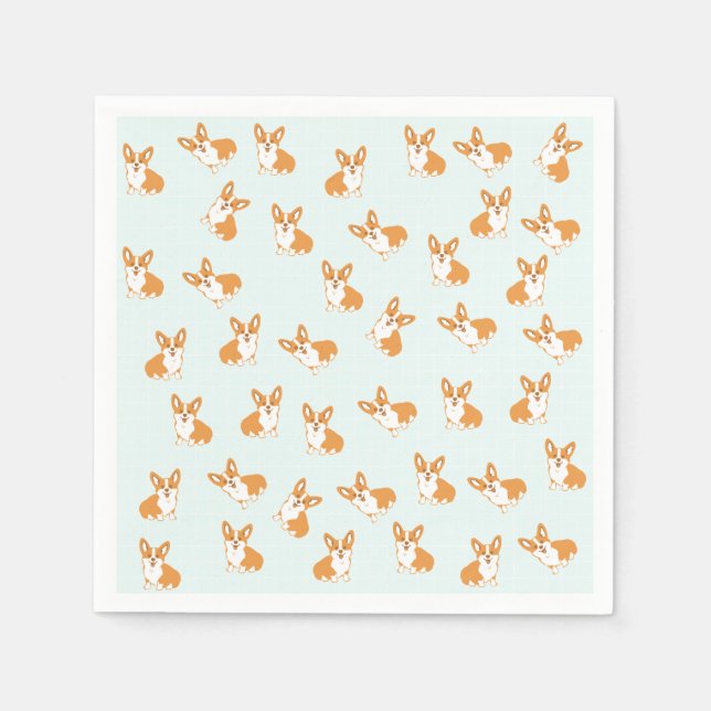 Cute Corgi Paper Napkins (Front)