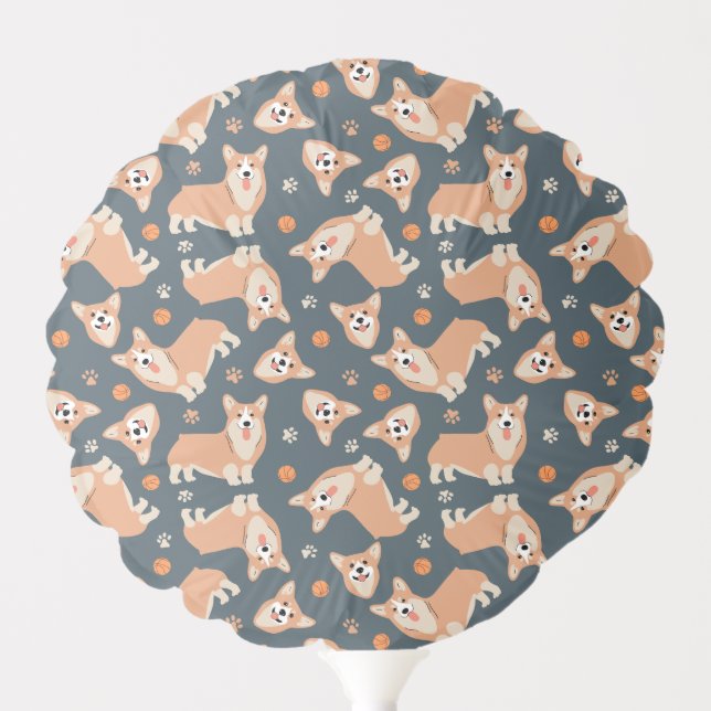 Cute Corgi Pattern Balloon (Front)
