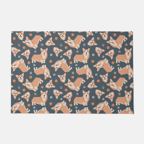 Cute Corgi Pattern Doormat