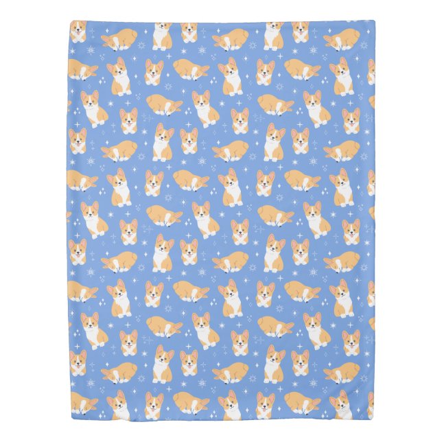 Cute Corgi Pattern Duvet Cover (Front)