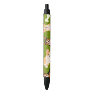 Cute Corgi Pattern Green Pen