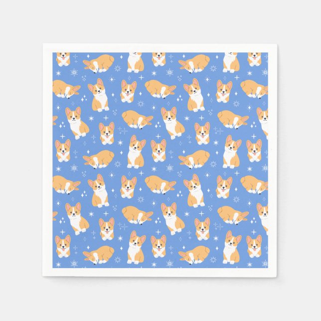 Cute Corgi Pattern Napkins (Front)
