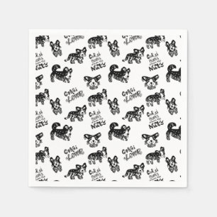 Cute Corgi Pattern Napkins