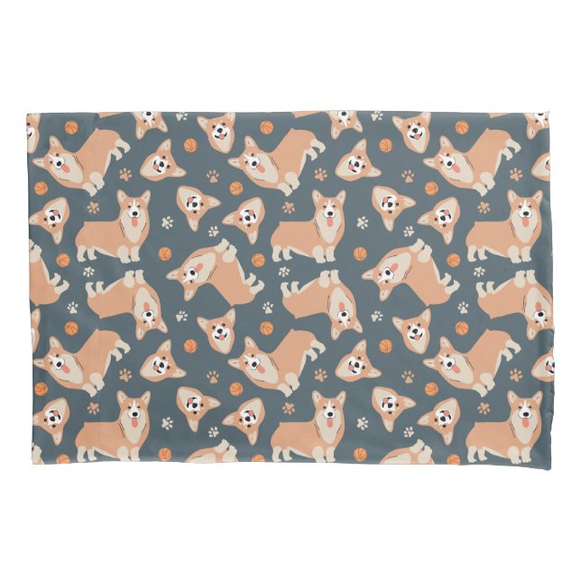 Cute Corgi Pattern Pillow Case (Front)