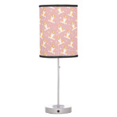 Cute Corgi Pattern Pink Table Lamp (Back)