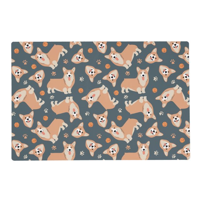 Cute Corgi Pattern Placemat (Front)